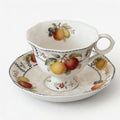Fruit-Themed Ceramic Tea Cup and Saucer Set