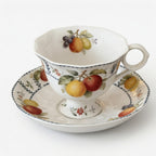 Fruit-Themed Ceramic Tea Cup and Saucer Set