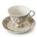 Vintage-Inspired Shell Design Ceramic Tea Cup and Saucer Set