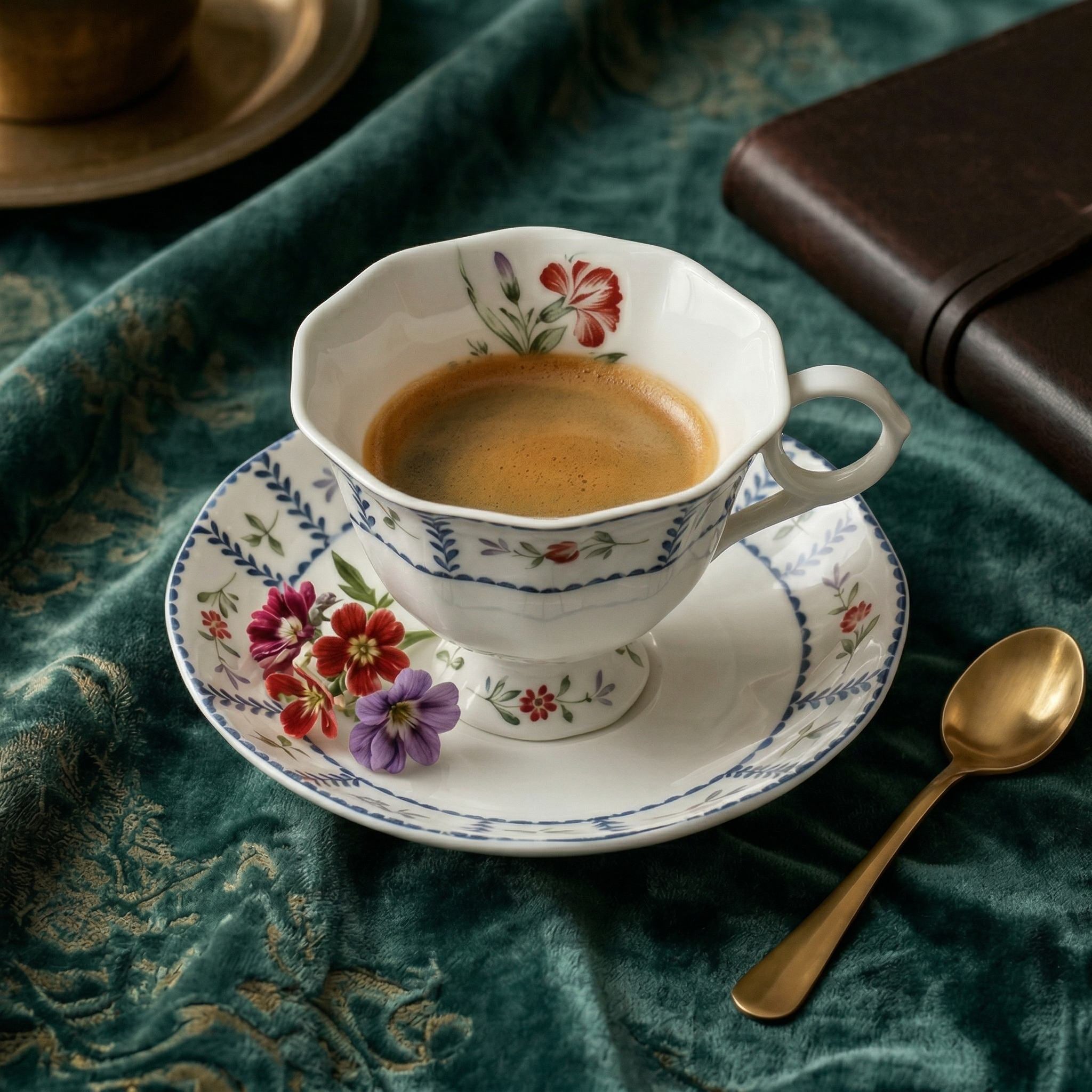 Vintage Floral Ceramic Tea Cup and Saucer Set