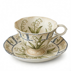 Vintage Lily of the Valley Ceramic Tea Cup and Saucer Set