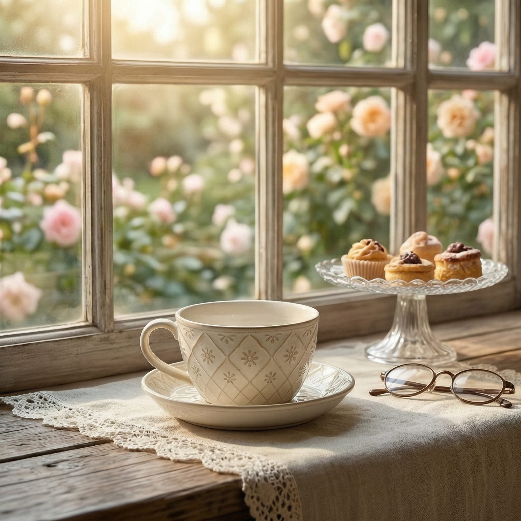 Elegant Floral Embossed Ceramic Cup and Saucer Set